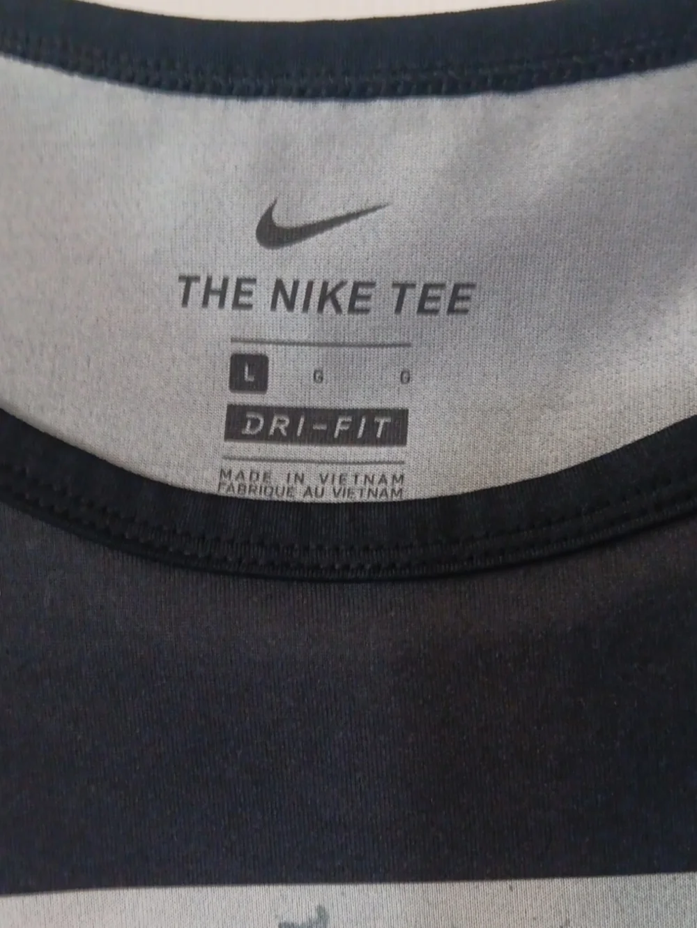 Nike Black Tank Top with Gray Swoosh Panel